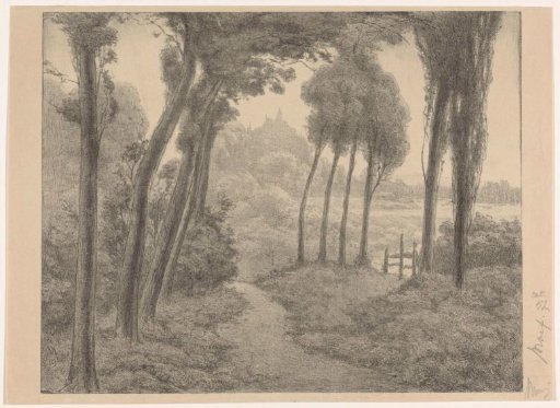 Landscape with a forest path
