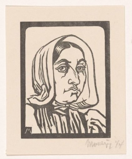 Head of a woman with a cap
