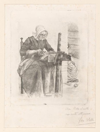 Lace worker at 's Gravemoer