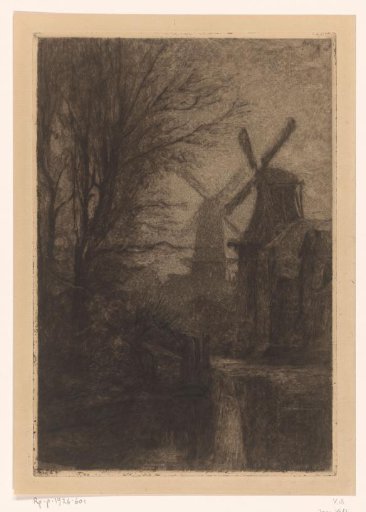 Windmills in the evening twilight