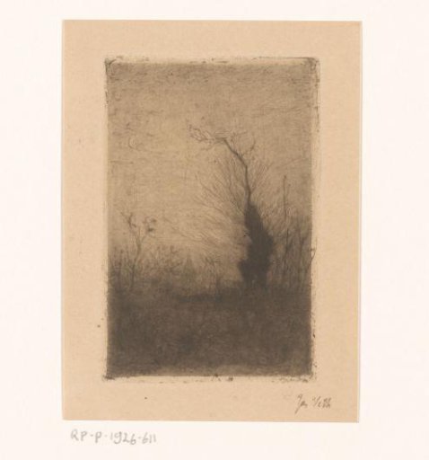 Landscape with tree and tower