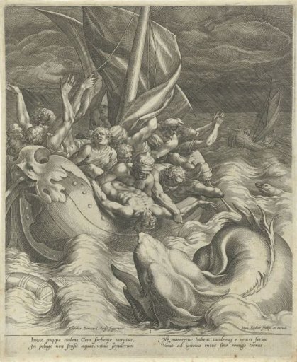Jonah being thrown overboard by the fishermen