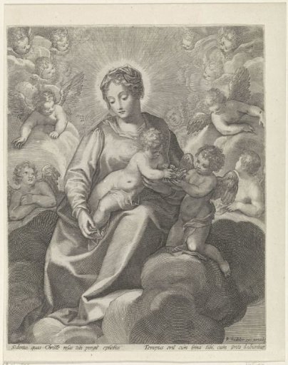 Mary with the Christ Child in the Clouds