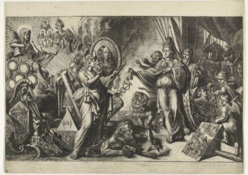 Allegory on the arrival of the Prince of Orange in England, 1688