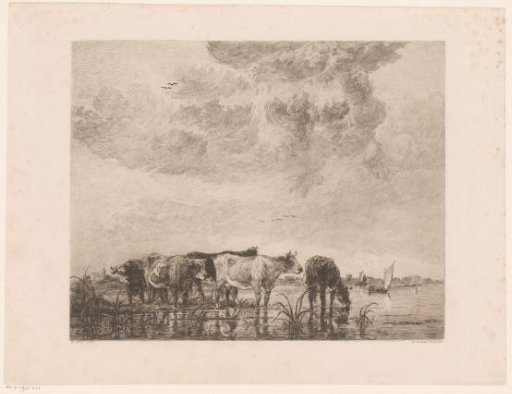 Landscape with Cows Drinking