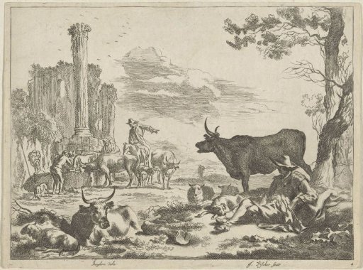 Landscape with Shepherds and Livestock at a Watering Place