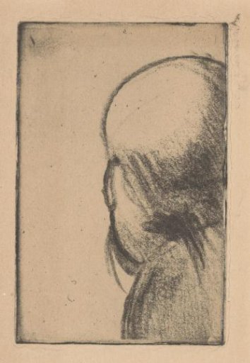 Bald man seen from behind