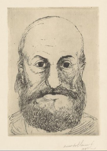 Bald man with beard