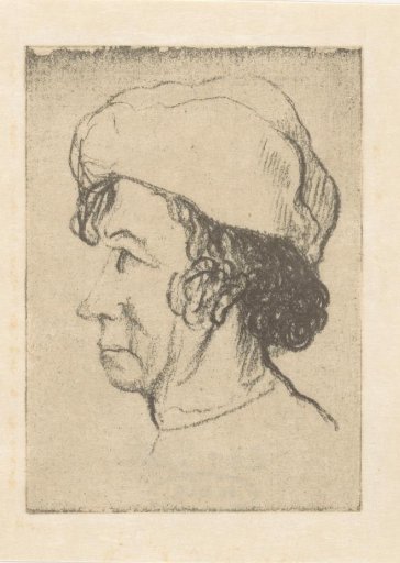 Woman with hat in profile