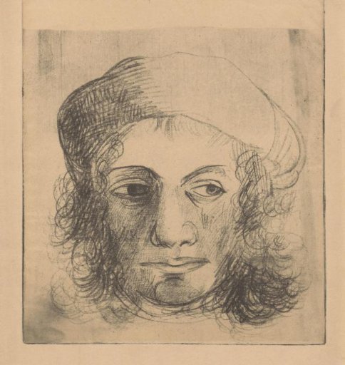 Young man with a beret and curls