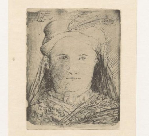 Woman with veil and hat with feather
