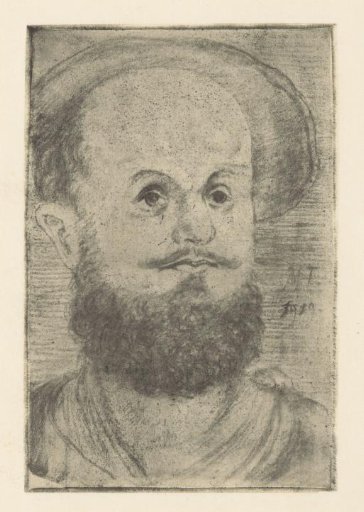Bald man with beard and hat