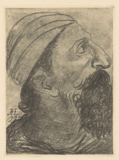 Man with beard and cap in profile