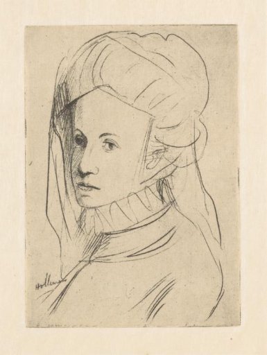 Woman with veil and collar