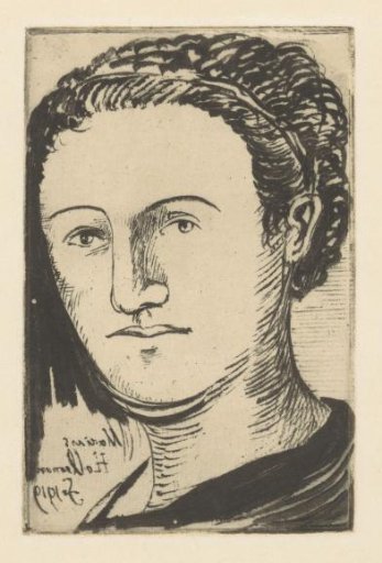 Woman with a ribbon in her hair
