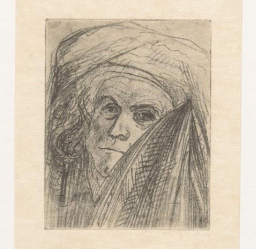 Old woman with hood and veil