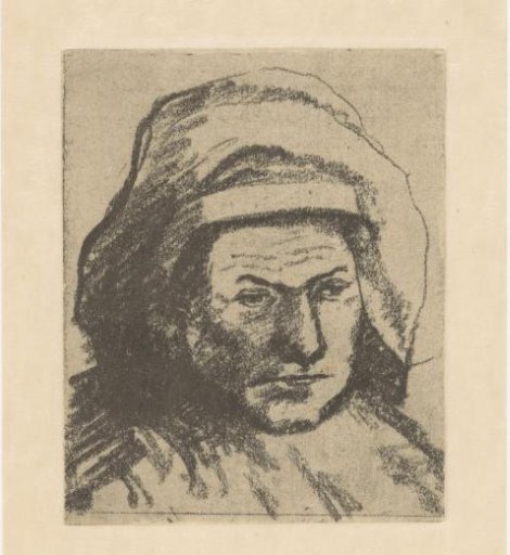 Woman with cap and headscarf