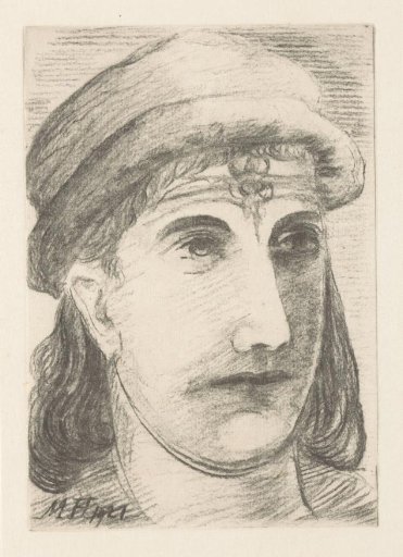 Young woman with hat and diadem