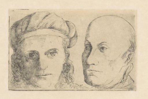 Young Man with a Cap and Bald Man