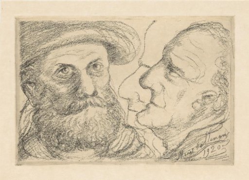 Man with beard and hat and balding man