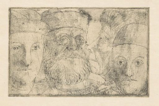 Woman in Profile and Three Men