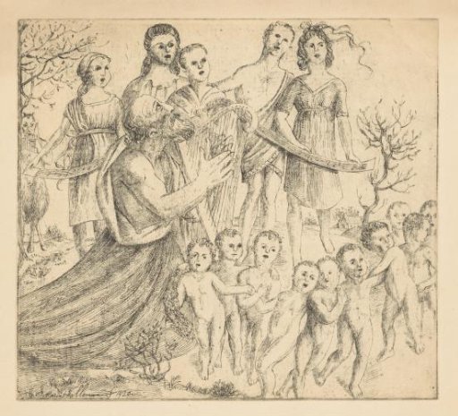 Man with a Harp and Singers