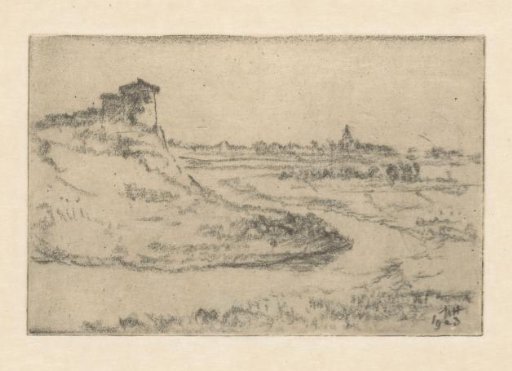 River landscape with a hill