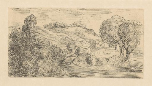 Hilly Landscape with River and Trees