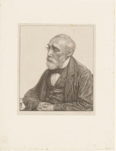 Portrait of Jozef Israëls with folded hands