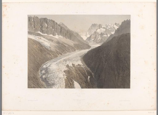 View of the Mer-de-Glace glacier at Chamonix