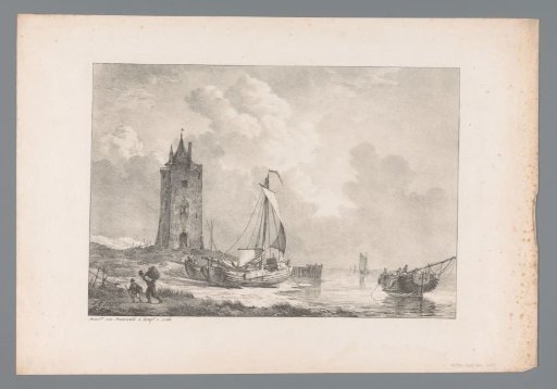Coastal landscape with a tower
