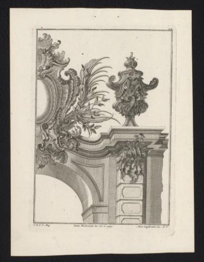 Portal Decoration with a Vase and Floral Motifs