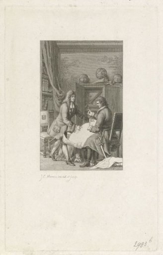 Tsar Peter the Great and Mayor Nicolaes Witsen studying a map, 1697