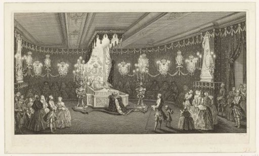 Hall with state bed of Princess Anna of Hannover
