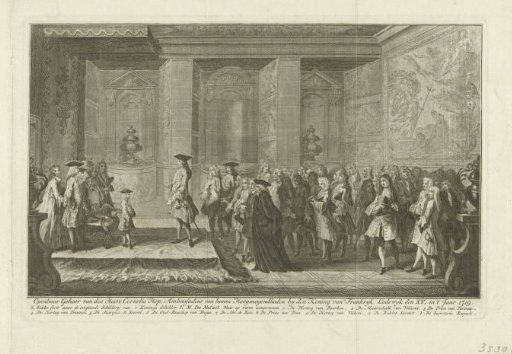 Audience of Cornelis Hop with the young King Louis XV, 1719