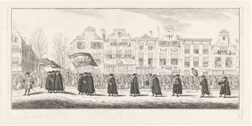 Representatives of the land and naval forces and various regions in the funeral procession of Princess Anna of Hannover in Delft, 1759