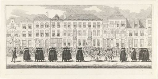 Members of the court administration in the funeral procession of Princess Anna of Hannover in Delft, 1759