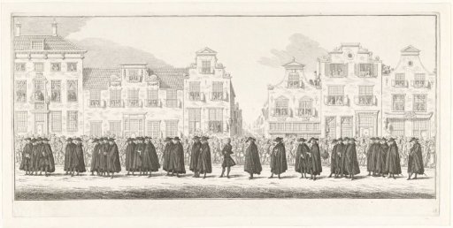 Members of the court administration in the funeral procession of Princess Anna of Hannover in Delft, 1759