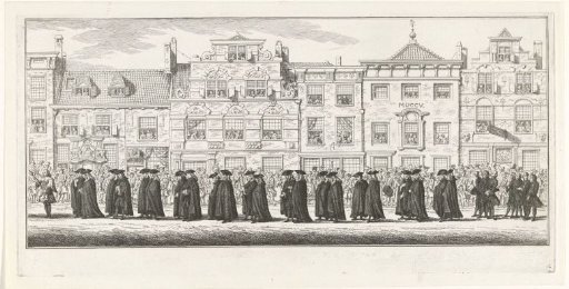 Members and staff of the High Council and Court of Holland in the funeral procession of Princess Anna of Hannover in Delft, 1759