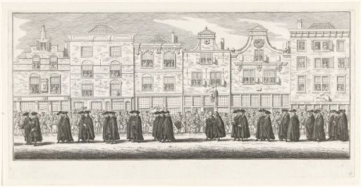 Members of the princess's legal staff in the funeral procession of Princess Anna of Hannover in Delft, 1759