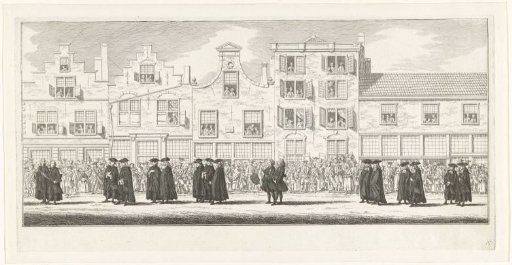 Ecclesiastical and secular leaders in the funeral procession of Princess Anna of Hannover in Delft, 1759