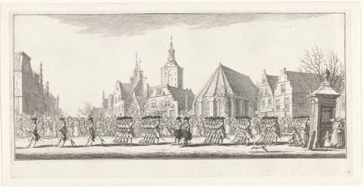 Hague civic guard in the funeral procession of Anna of Hanover in Delft, 1759