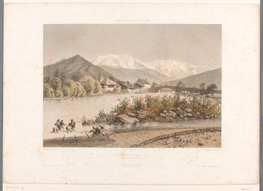 View of Saint-Martin-sur-Arve and Mont Blanc