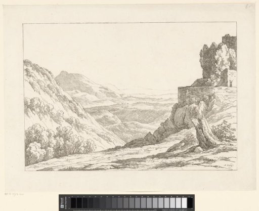 Mountain landscape with a ruin