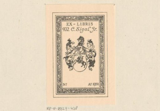 Ex libris of M.C. Sigal Jr.
