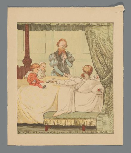 Two Children and a Man at a Sickbed
