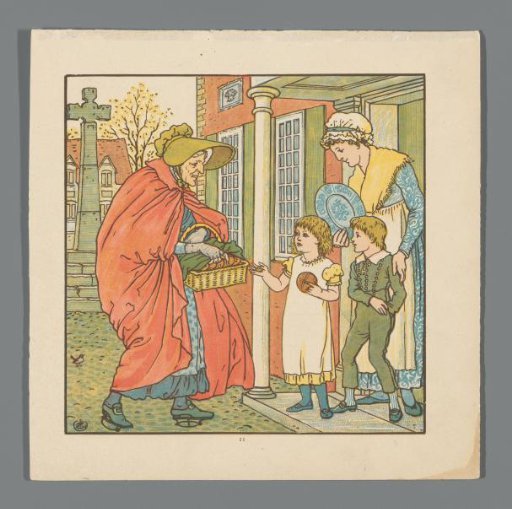 Saleswoman at a House with a Woman and Two Children