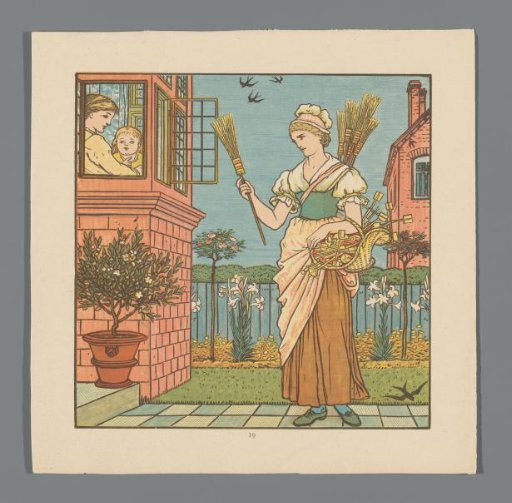 Woman Selling Brooms at Home