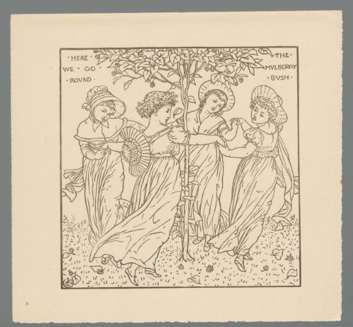 Four girls dancing around a mulberry tree