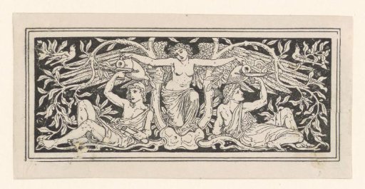 Winged woman pouring wine